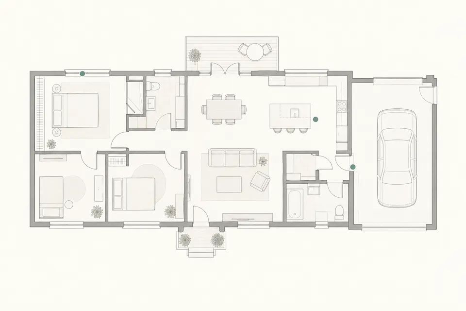Generated illustration of a residential inspection plan.