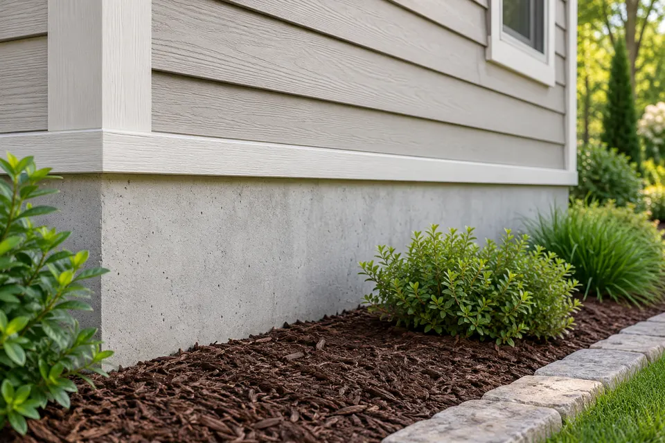 Generated illustration of a residential foundation detail.